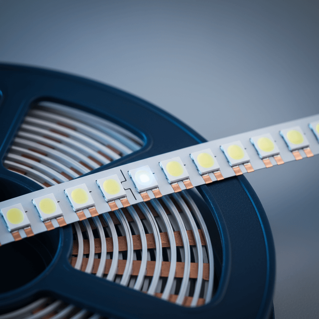 SMD LEDs on tape reel macro