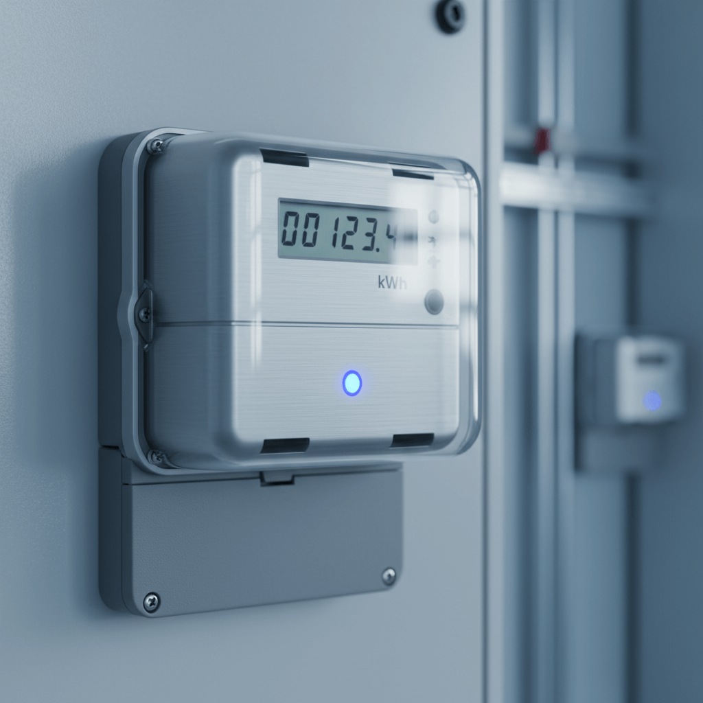Smart electricity meter close-up
