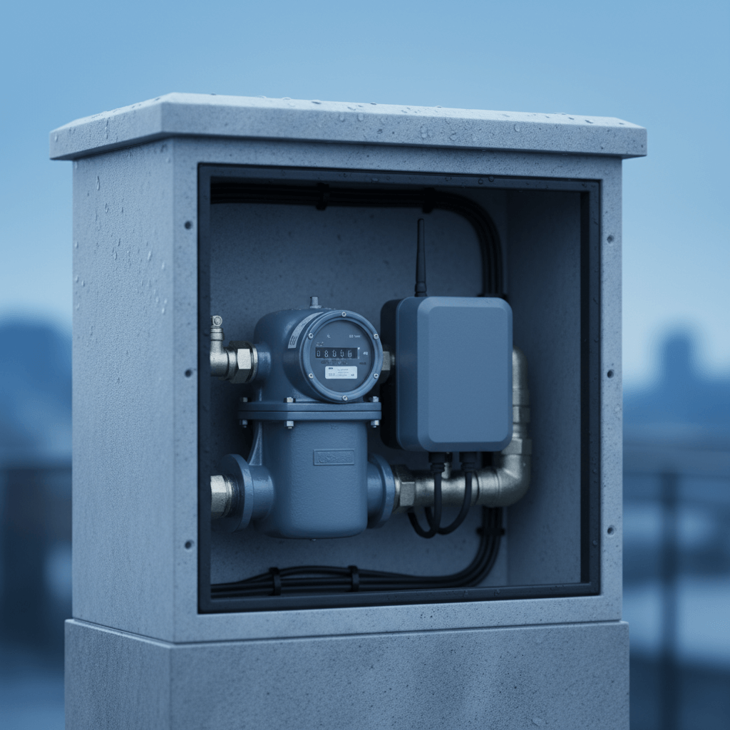 Water or gas meter with AMR module